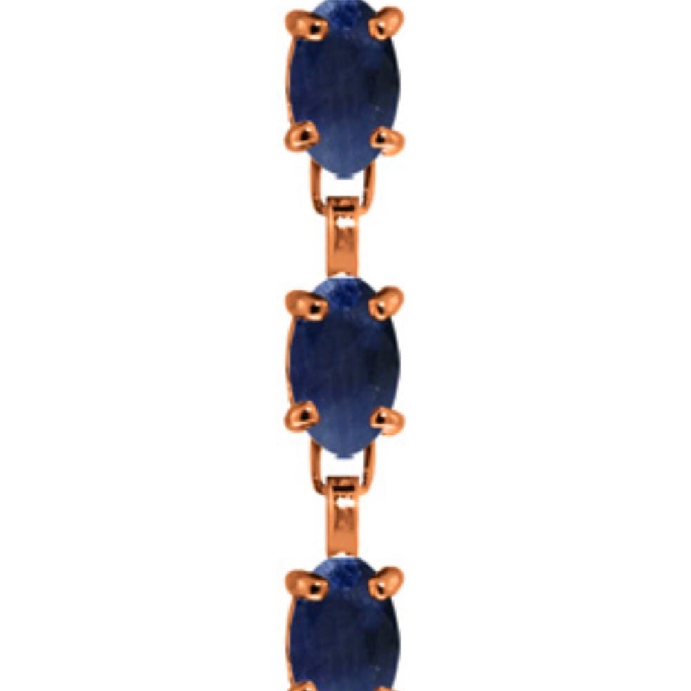 GOLD TENNIS BRACELET WITH NATURAL SAPPHIRES - Picture 2 of 2